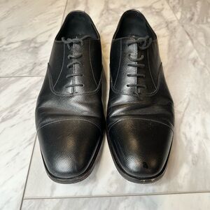Prada Black Leather Men's Dress Shoes